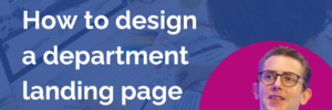 How to design a department landing page How to design a department landing page.
