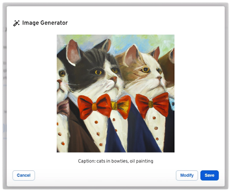 Generated art, cats wearing bow tie.