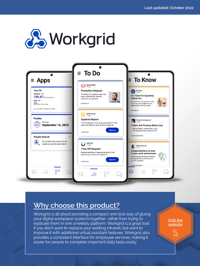 Workgrid - mobile screenshots and synopsis.